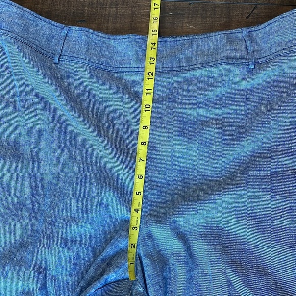 Lane Bryant Pull-On Chambray Linen Straight Leg Pant Blue Plus Size 24 Flowy NWT - Picture 10 of 14